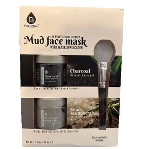 Pursonic 3 Piece Detoxifying Dead Sea Mineral + Natural‎ Charcoal Mud Mask Kit